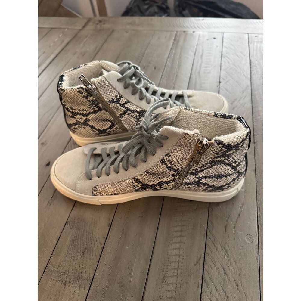P448 Star High Top Sneakers Silver Python Snake L… - image 6